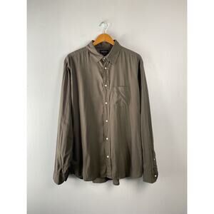 Velvet by Graham and Spencer Olive Green Button Down Top Oversized Large